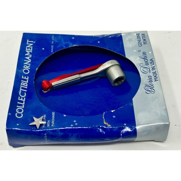 Gloria Duchin Collectible Ornament Set Pewter Drill & Socket Wrench - Red Ribbon - Picture 7 of 8